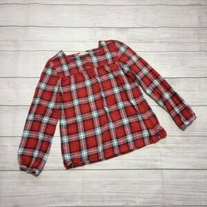 7 Lands' End Plaid Flannel Top